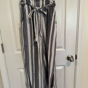 Indigo Striped Blue and White Wide Leg Pants